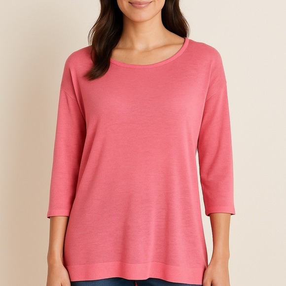 J. Jill Sweaters - J.Jill Linen-Blend Lightweight Sweater – Pink – Size XL, 3/4 length sleeves